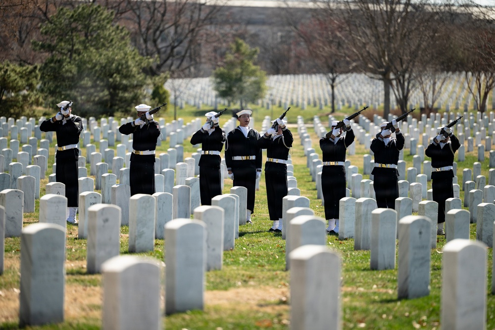Full Military Funeral Honors with Escort were Conducted for U.S. Navy Capt. Walter Flowers in Section 68