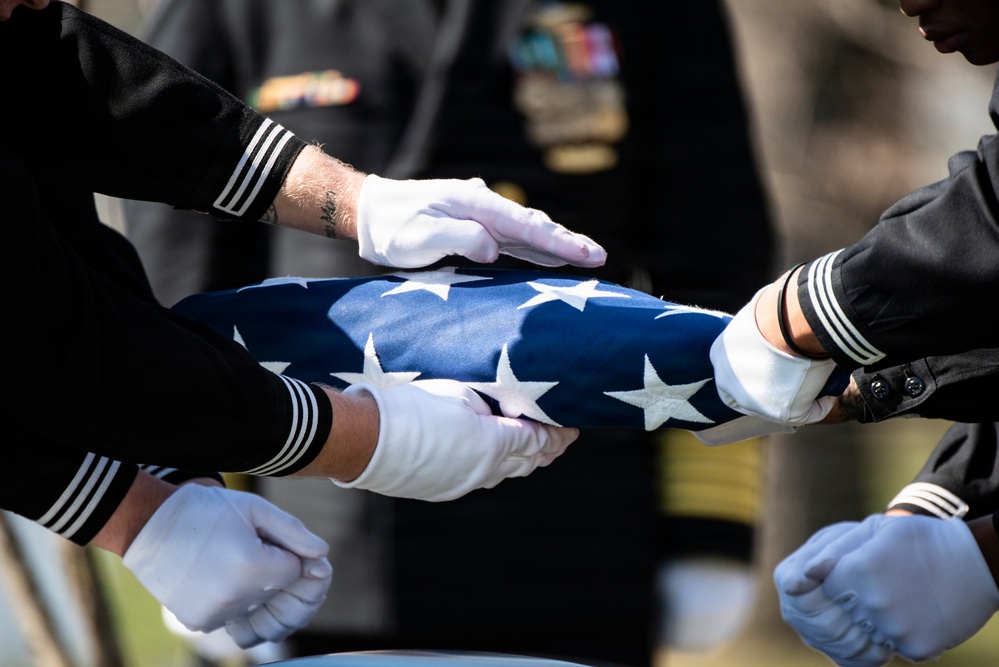 Full Military Funeral Honors with Escort were Conducted for U.S. Navy Capt. Walter Flowers in Section 68