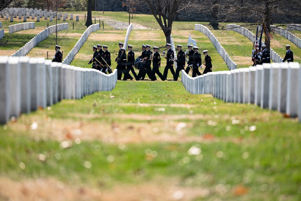 Full Military Funeral Honors with Escort were Conducted for U.S. Navy Capt. Walter Flowers in Section 68