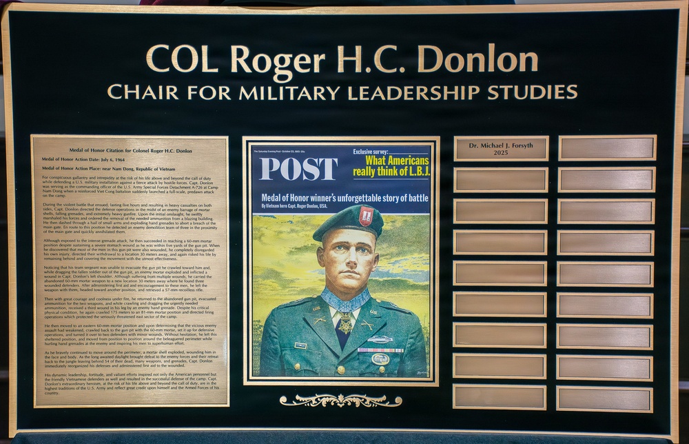 U.S. Army Command and General Staff College memorializes Vietnam-era Medal of Honor recipient, long-time college supporter on MOH Day