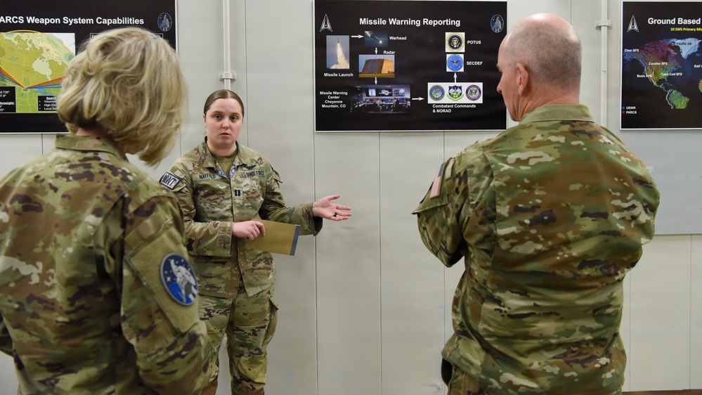 U.S. Space Forces - Space Commander and Command Senior Enlisted Leader visit Cavalier SFS