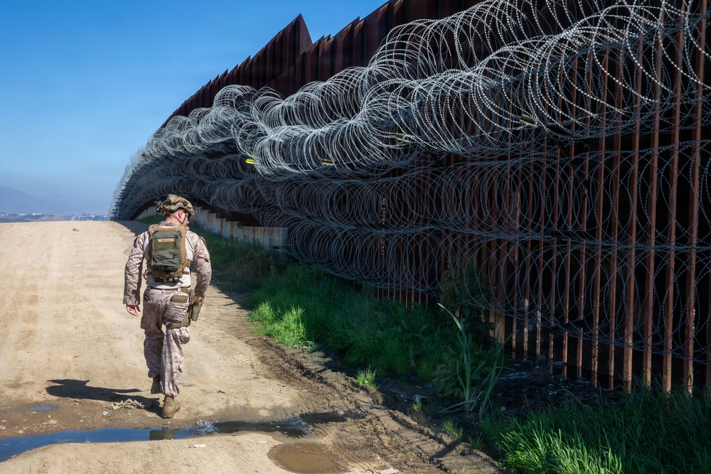 2nd Battalion, 1st Marines Patrols Along Imperial Beach