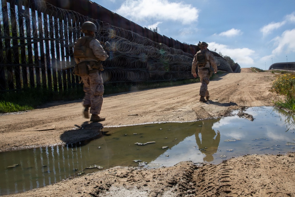2nd Battalion, 1st Marines Patrols Along Imperial Beach