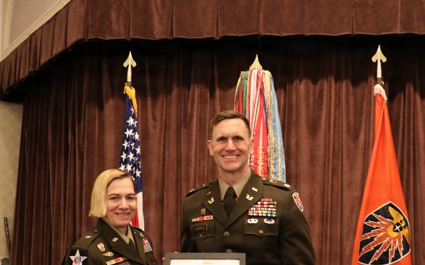 Lt. Col. Derek Eichholz Promoted to Lieutenant Colonel with 7th Signal Command Theater