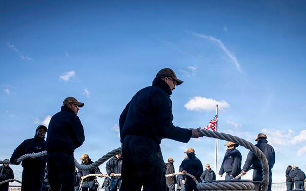 USS Harvey C. Barnum Jr. (DDG 124) Departs Boston