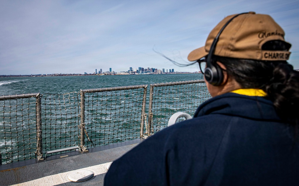 USS Harvey C. Barnum Jr. (DDG 124) Departs Boston