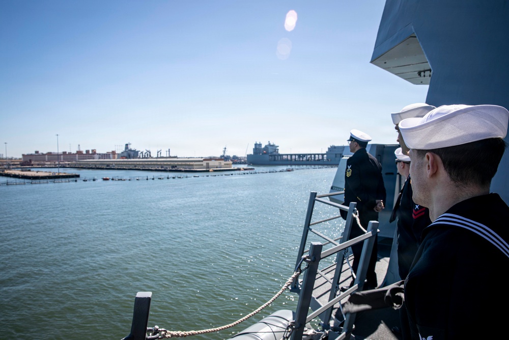 Navy ship at Naval Station Norfolk