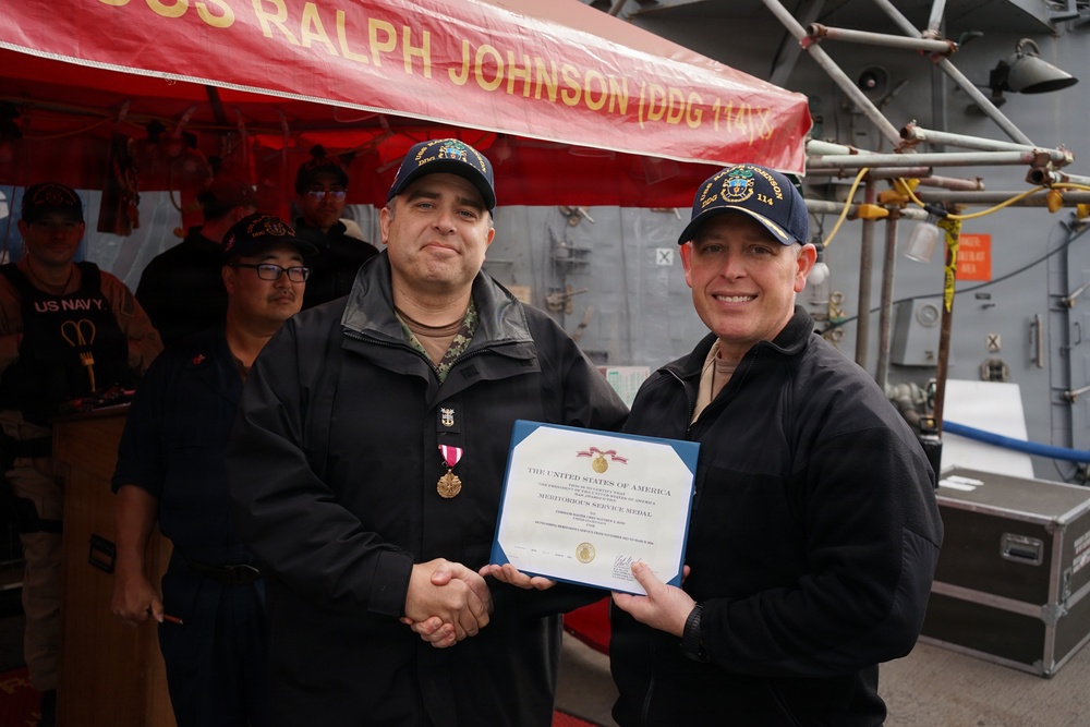 CMDCM Ross Departs from USS Ralph Johnson