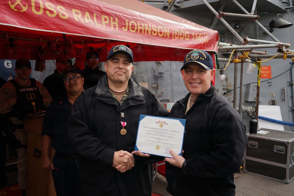 CMDCM Ross Departs USS RALPH JOHNSON