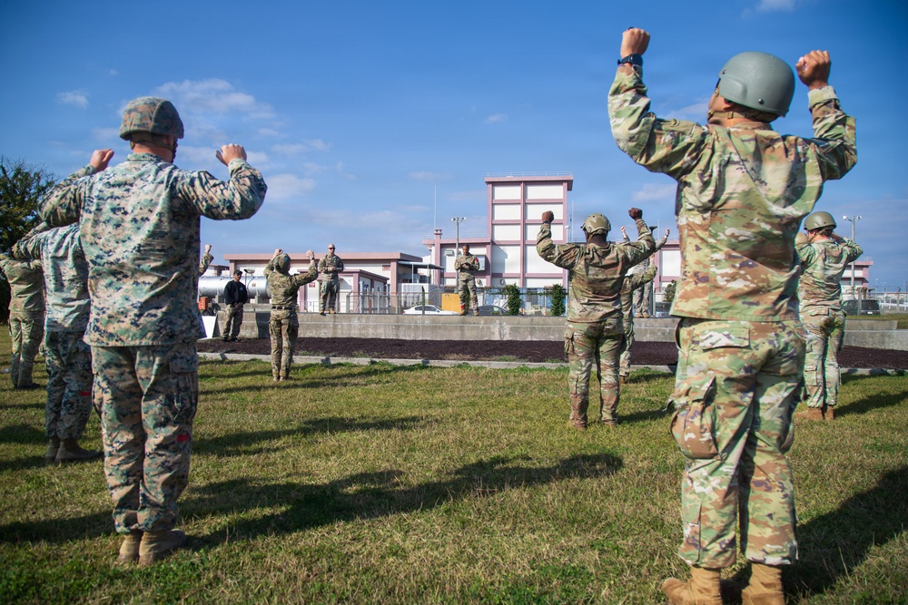 Soldiers and Green Berets with 1st SFG (A), U.S. Army Rangers,  and U.S. Marines Conduct Joint Jump