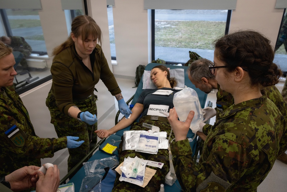 Estonian Forces Conduct Blood Transfusion Training in U.S.-Led Medical Exercise