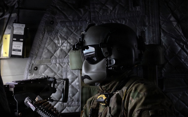 AKARNG Chinook aviators conduct aerial gunnery training
