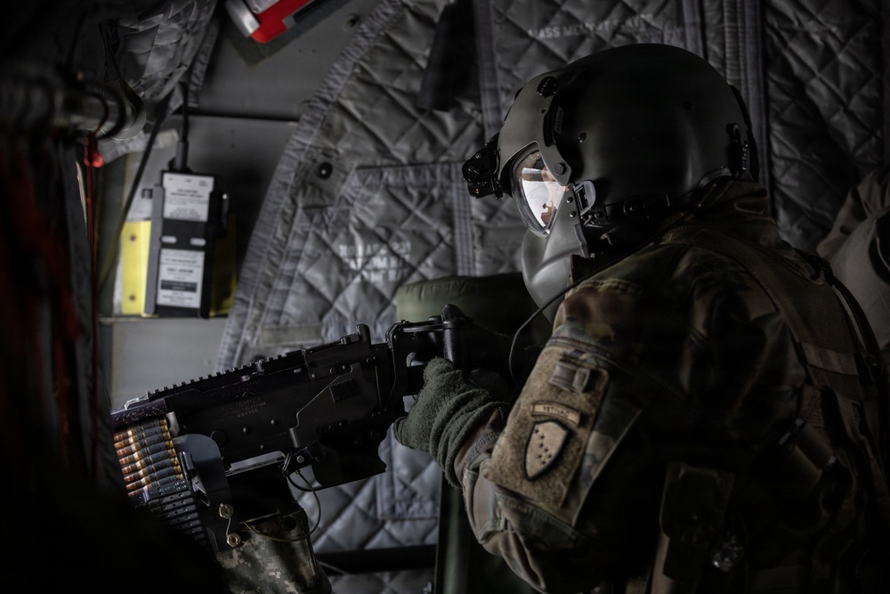 AKARNG Chinook aviators conduct aerial gunnery training