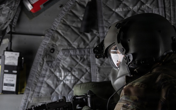 AKARNG Chinook aviators conduct aerial gunnery training