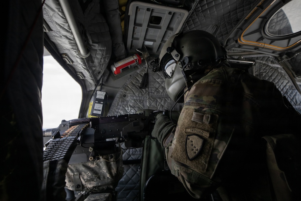 AKARNG Chinook aviators conduct aerial gunnery training