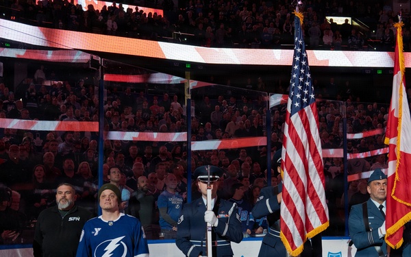 Binational NORAD Color Guard Presents Colors at Tampa Bay Lightning Game