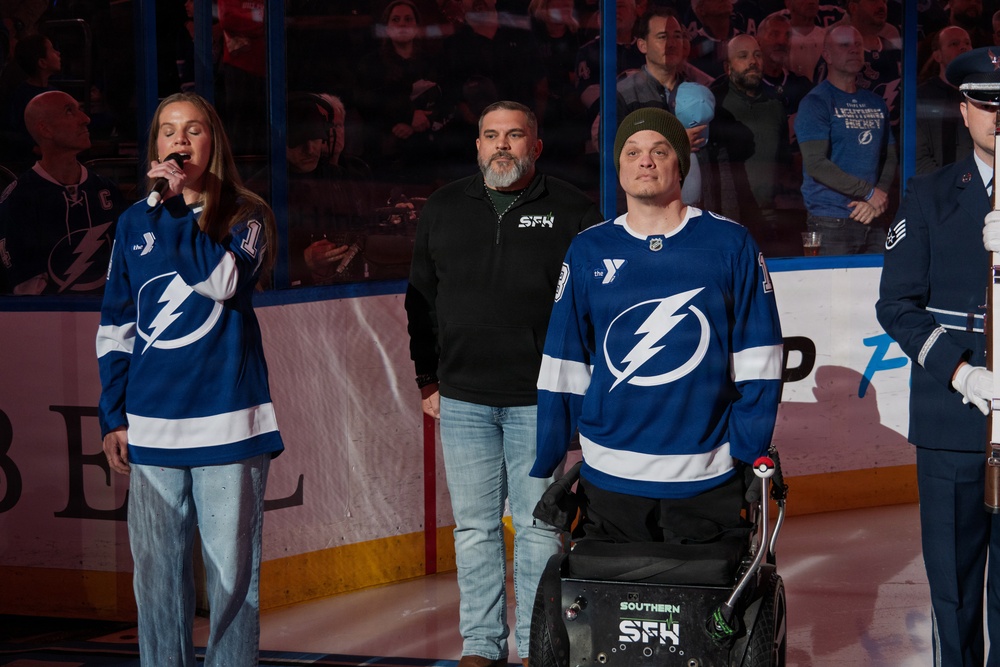 Binational NORAD Color Guard Presents Colors at Tampa Bay Lightning Game