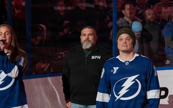 Binational NORAD Color Guard Presents Colors at Tampa Bay Lightning Game