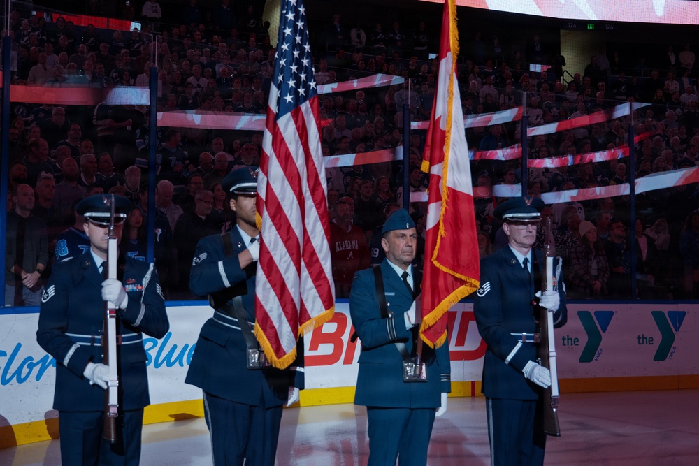 Binational NORAD Color Guard Presents Colors at Tampa Bay Lightning Game