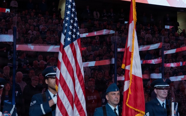 Binational NORAD Color Guard Presents Colors at Tampa Bay Lightning Game