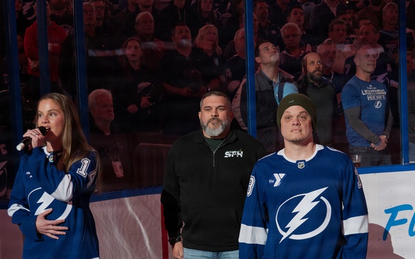 Binational NORAD Color Guard Presents Colors at Tampa Bay Lightning Game