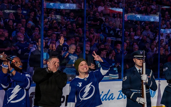 Binational NORAD Color Guard Presents Colors at Tampa Bay Lightning Game