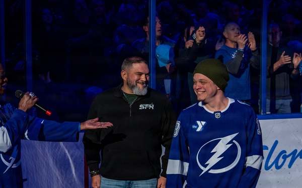 Binational NORAD Color Guard Presents Colors at Tampa Bay Lightning Game