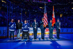 Binational NORAD Color Guard Presents Colors at Tampa Bay Lightning Game
