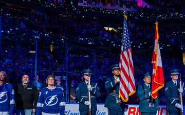 Binational NORAD Color Guard Presents Colors at Tampa Bay Lightning Game