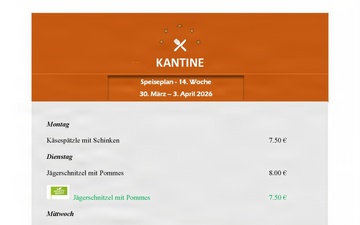 German Kantine menu - German