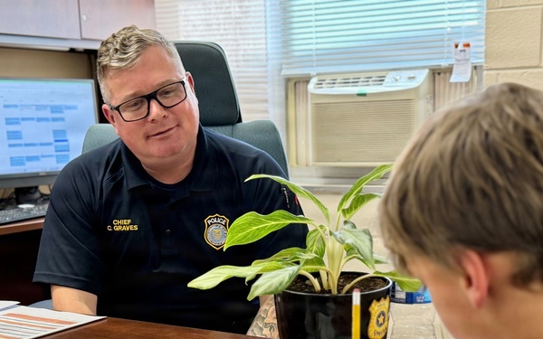 Military child explores good citizenship through interview with Fort Polk police chief
