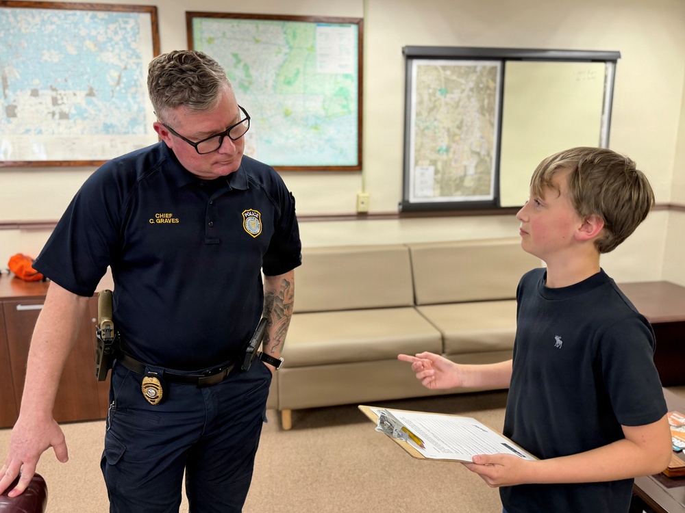 Military child explores good citizenship through interview with Fort Polk police chief