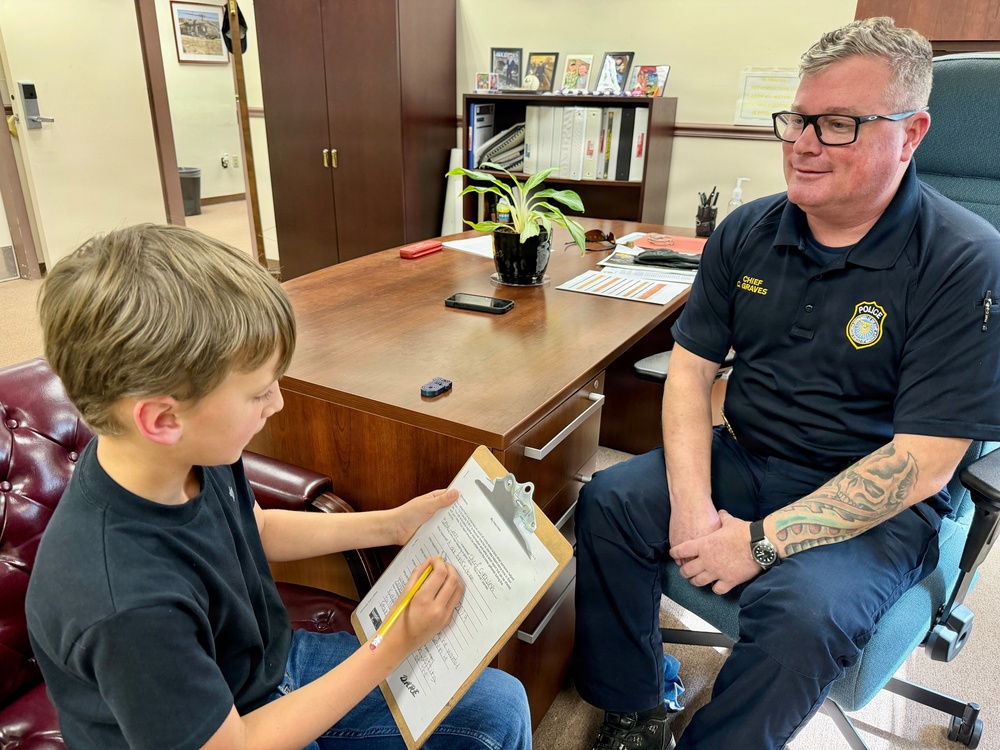 Military child explores good citizenship through interview with Fort Polk police chief