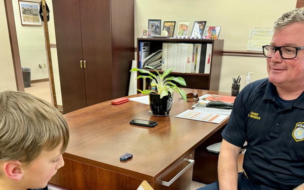 Military child explores good citizenship through interview with Fort Polk police chief