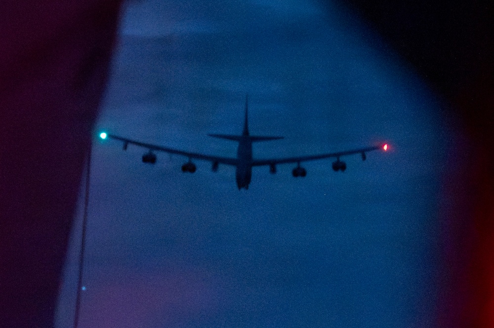 B-52 Stratofortress Aerial Refuels during Operation Epic Fury