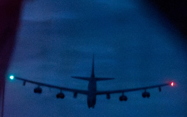 B-52 Stratofortress Aerial Refuels during Operation Epic Fury
