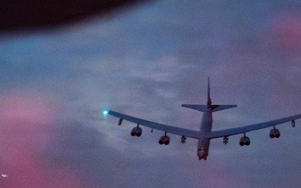 B-52 Stratofortress Aerial Refuels during Operation Epic Fury