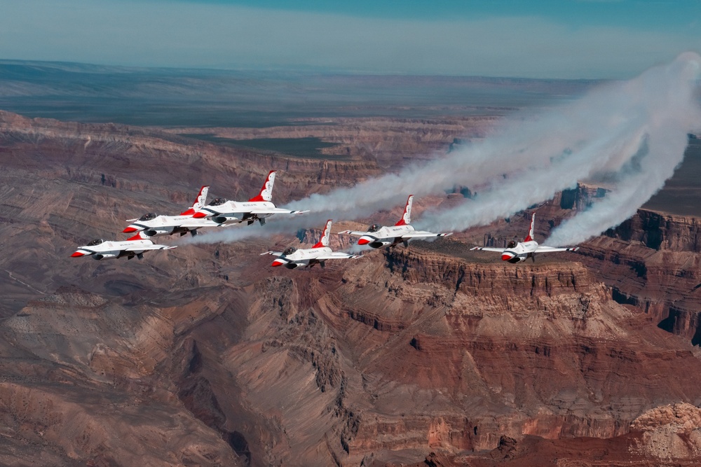 Thunderbirds fly over Grand Canyon National Park