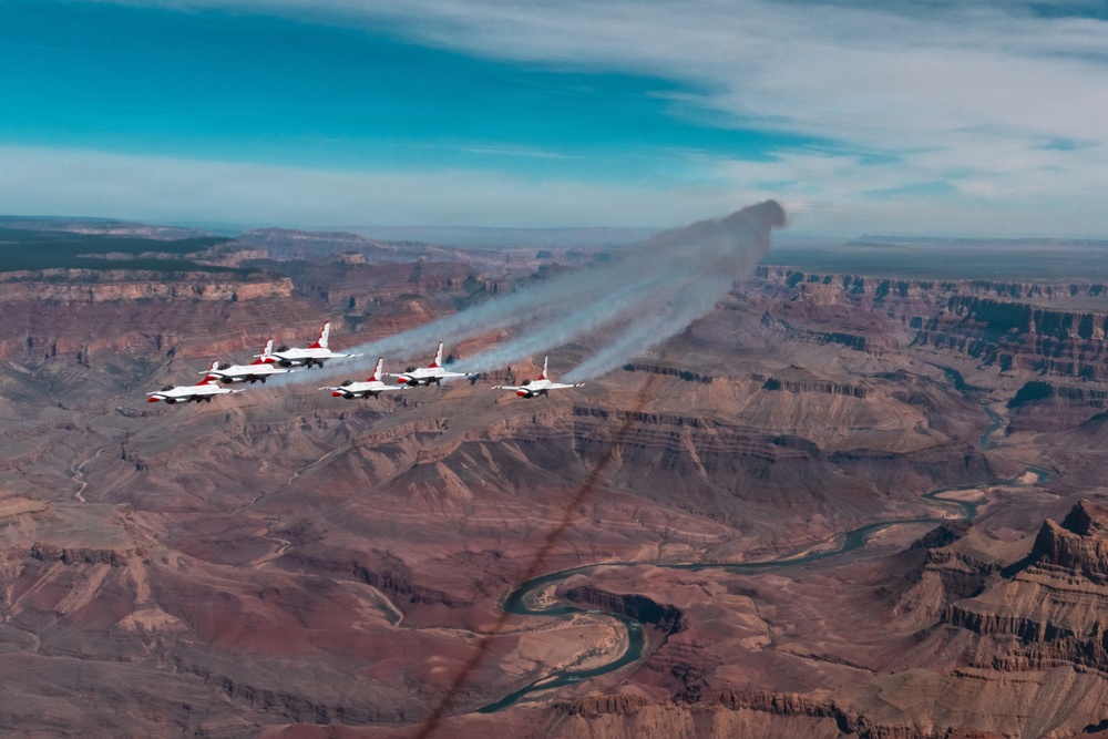 Thunderbirds fly over Grand Canyon National Park