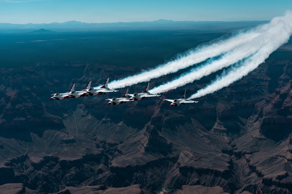 Thunderbirds fly over Grand Canyon National Park