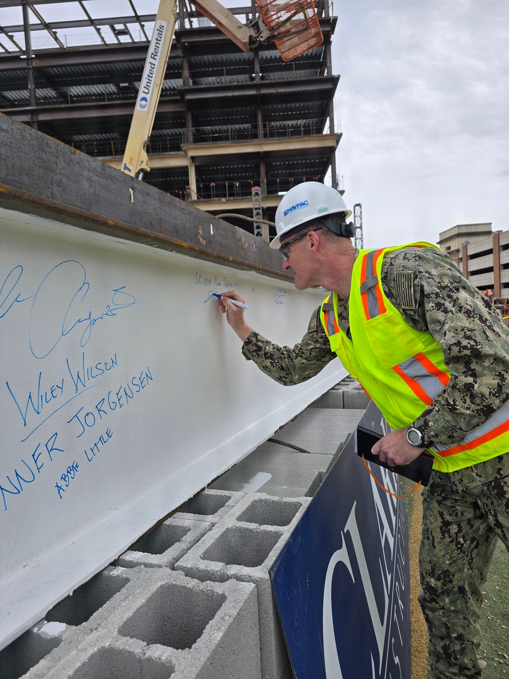 NAVFAC Washington Marks Topping Out Milestone for New Marine Barracks