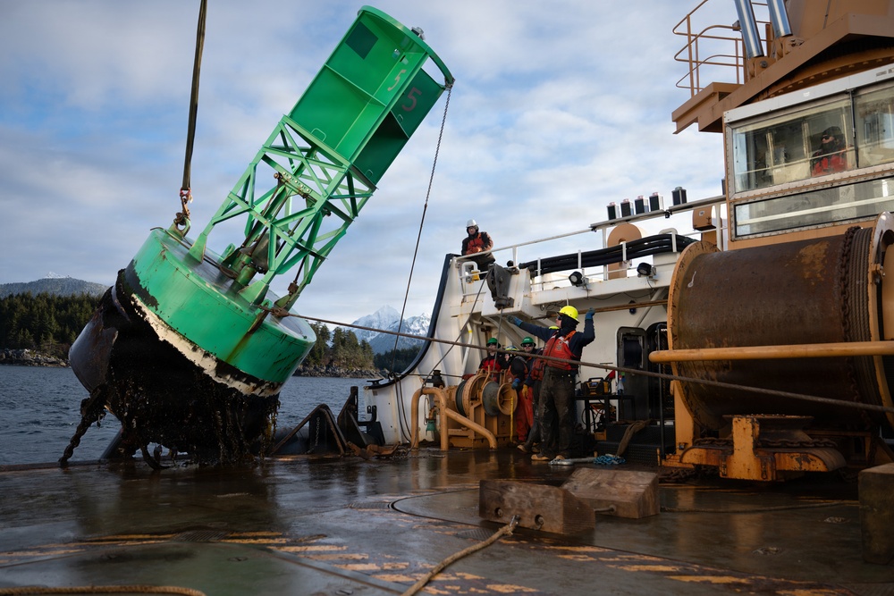 USCGC Kukui conducts aids to navigation operations near Sitka, Alaska
