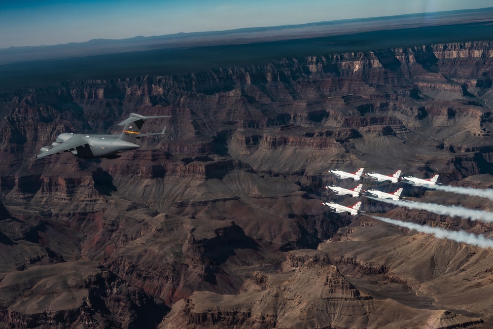 Thunderbirds fly over Grand Canyon National Park