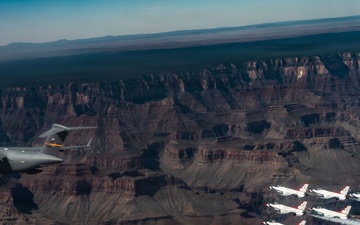 Thunderbirds fly over Grand Canyon National Park