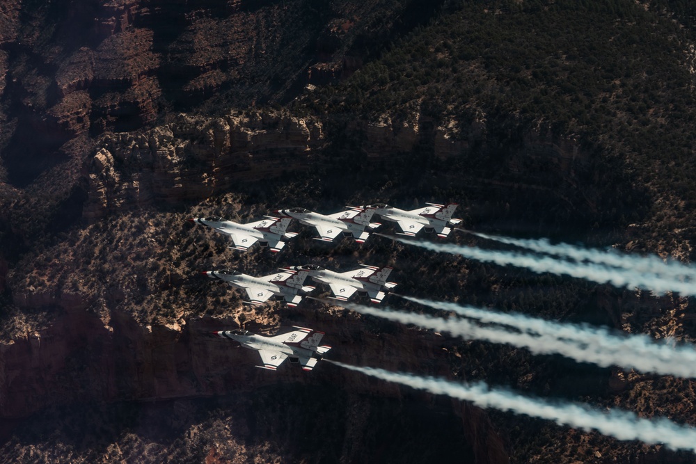Thunderbirds fly over Grand Canyon National Park