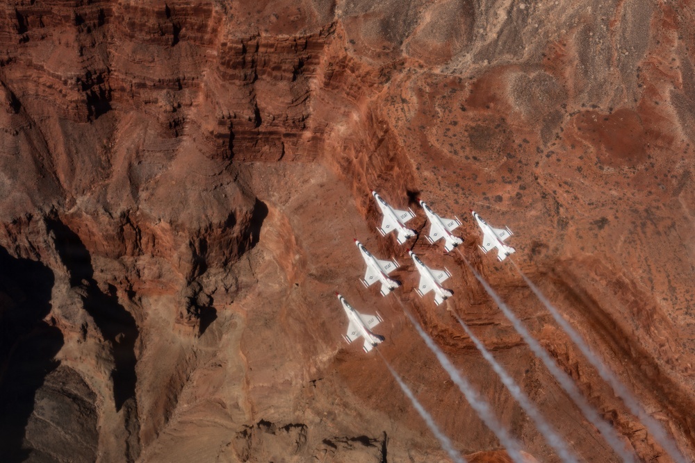 Thunderbirds fly over Grand Canyon National Park