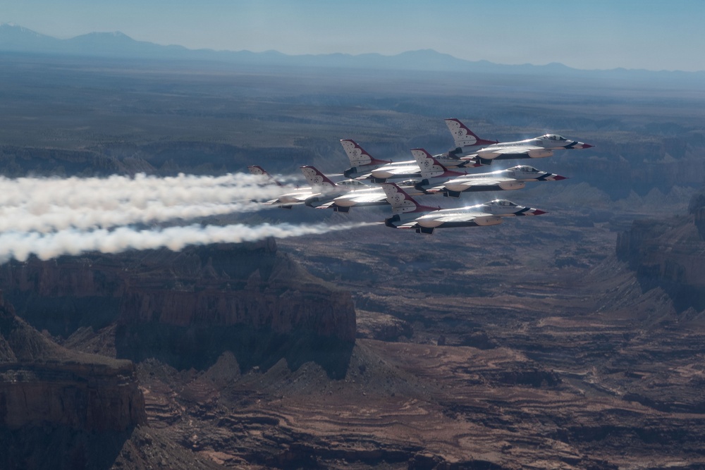 Thunderbirds fly over Grand Canyon National Park