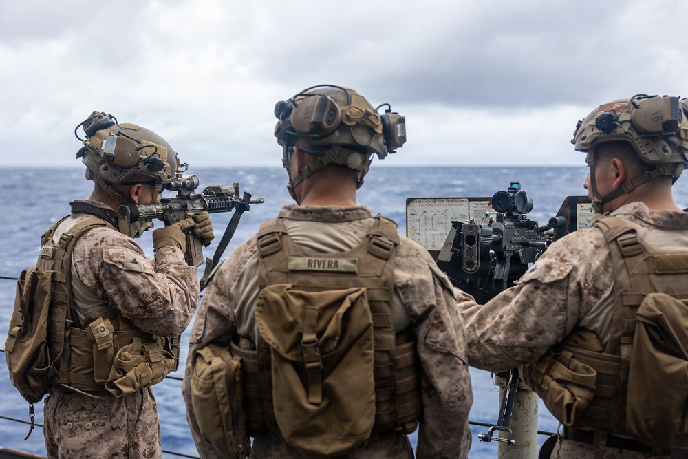 11th MEU Marines, Sailors Conduct a Defense of the Amphibious Task Force Drill aboard USS Portland