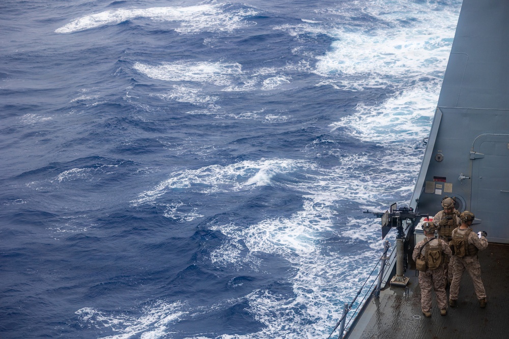 11th MEU Marines, Sailors Conduct a Defense of the Amphibious Task Force Drill aboard USS Portland