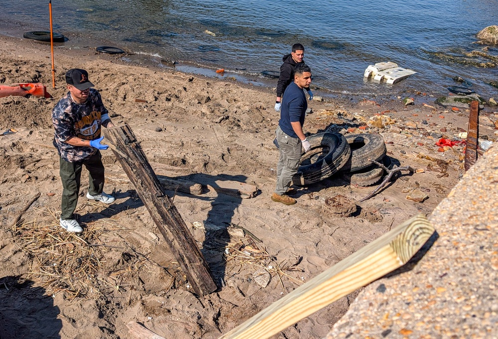 Soldiers and Marines Cleanup Historic Denyse Wharf Ahead of Sail4th250